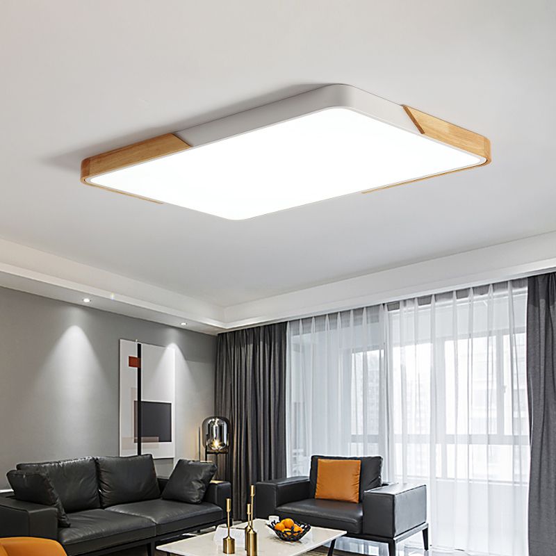 Modern Simple LED Ceiling Lamp Iron Geometry Shape Flush Mount for Dining Room