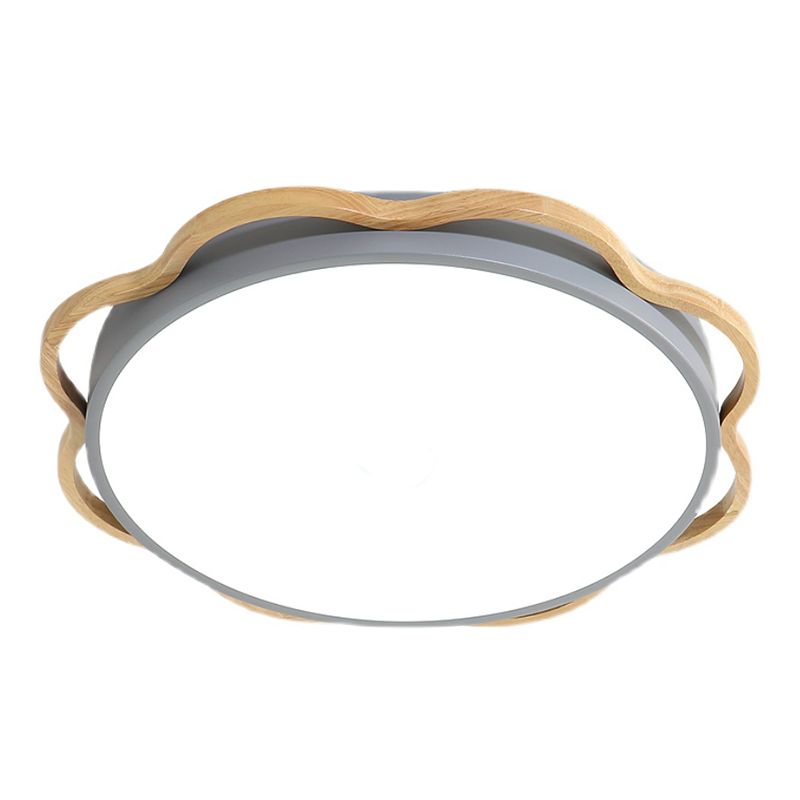 Round Shape LED Ceiling Lamp Modern Macaroon Iron 1 Light Flush Mount for Aisle Corridor