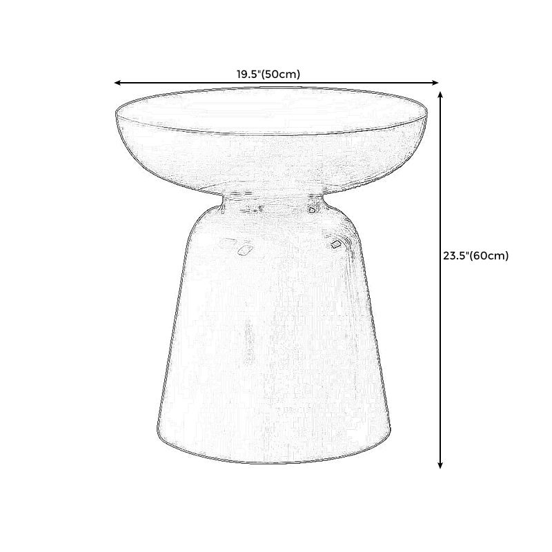 16.3"/19.7" Round Side Table Pedestal Glass Reinforced Plastic End Table
