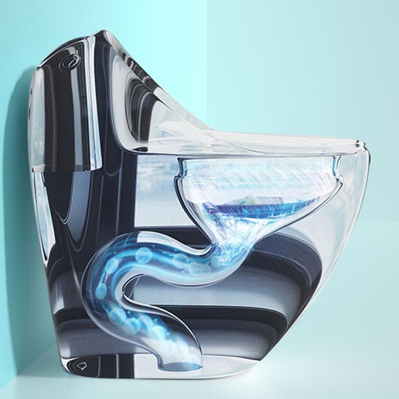 Modern Porcelain Floor Mounted Flush Toilet All In One Siphon Jet Toilet