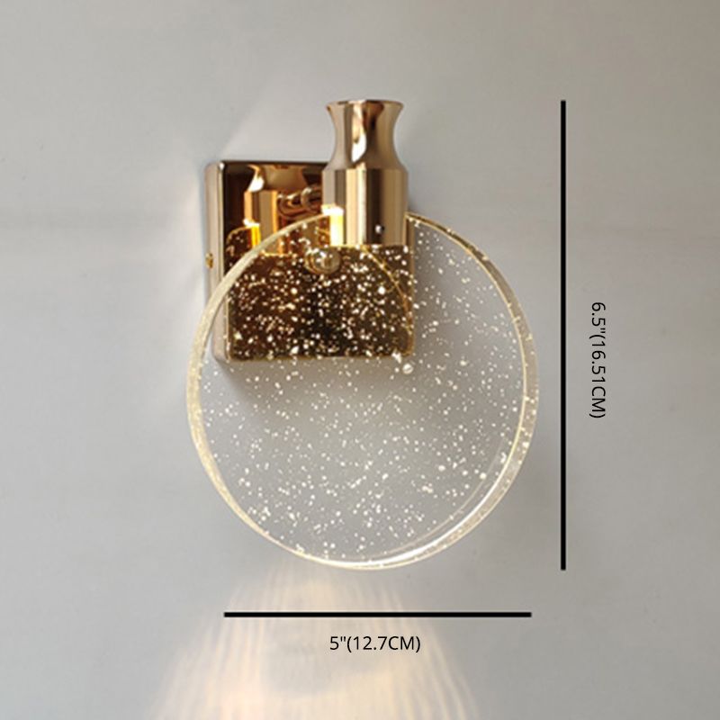 K9 Crystal Round Wall Lamp Simplicity LED Gold Vanity Lighting Fixture for Bathroom