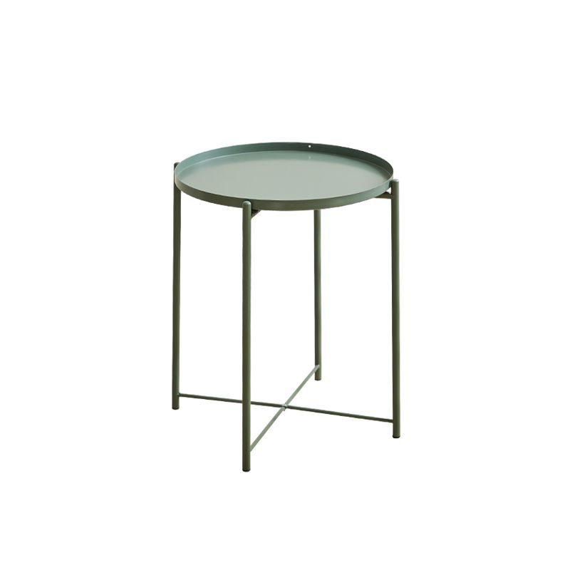 Iron Living Room Side Table Tray Table Pedestal End Table - 16.54" W x 16.54" D x 20.67" H