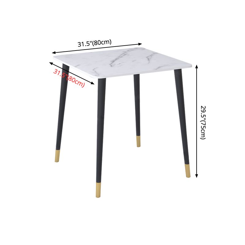 Mesa de comedor de estilo industrial Mesa de comedor de mármol de 4 patas para el hogar