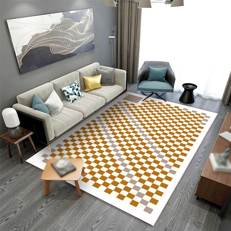 Tapis moderne noir Poyester Waves Rapis intérieur Rapis lavable pour la décoration de la maison