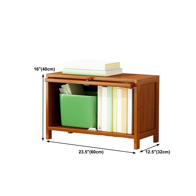 12.5" W Bamboo Bookshelf Modern Closed Storage Bookcase for Home Office
