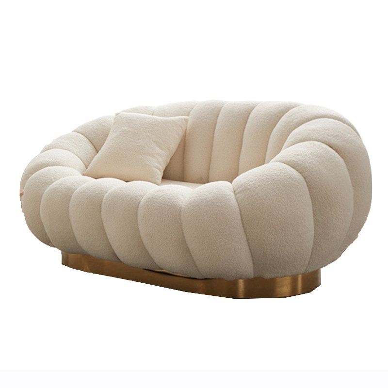 2 Seater 27.5"H Microfiber / Lamb Fleece Sloped Arm Sofa for Living Room