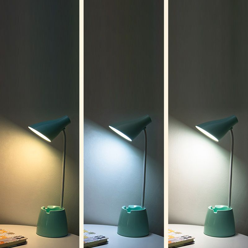 Salle d'étude LED LED LICTER MACARON LAVIRE DE TABLE RECHARGÉable avec une teinte en plastique conique