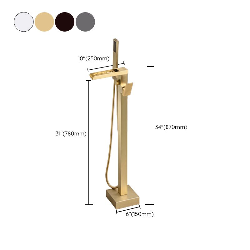 Floor Mounted Metal Freestanding Tub Filler Swivel Freestanding Faucet