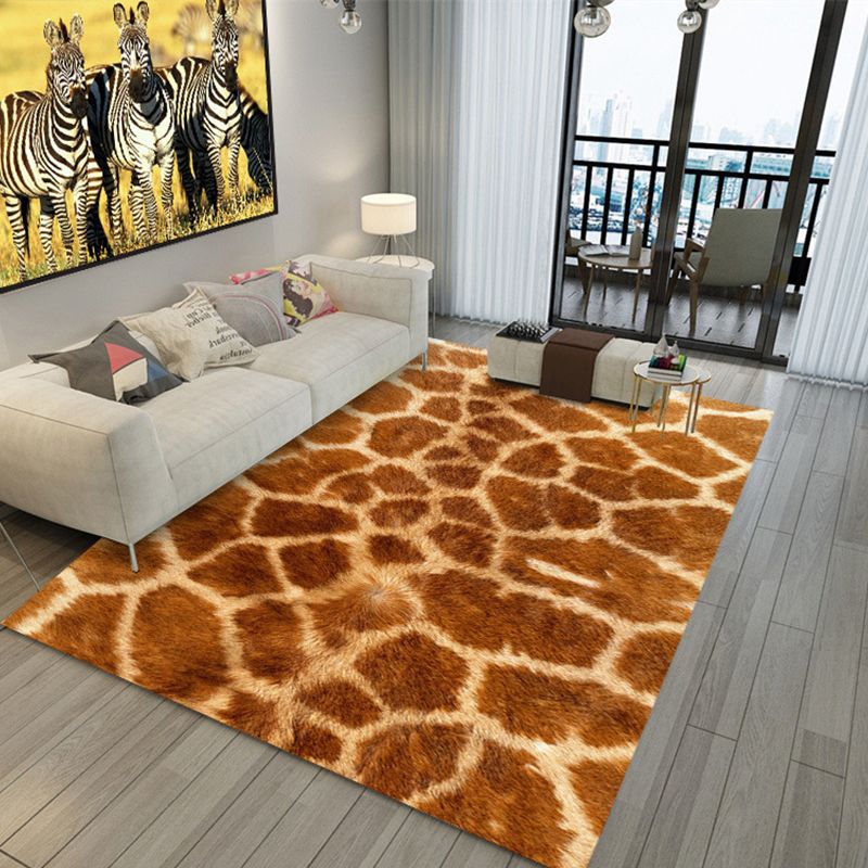 Tapis de salon tendance, multicolore, imprimé peau d'animal, antidérapant, facile d'entretien, pour l'intérieur