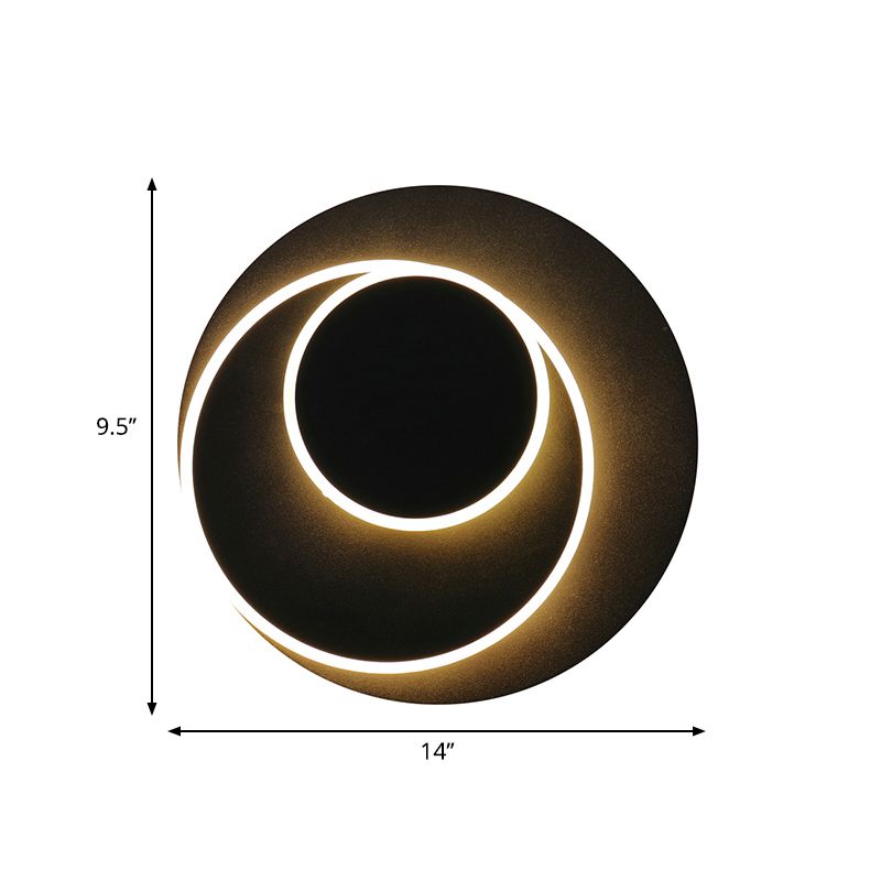 Rotatable Round/Square Shaped Wall Sconce Simple Style Metallic Warm/White Lighting LED Black Wall Sconce for Bedside