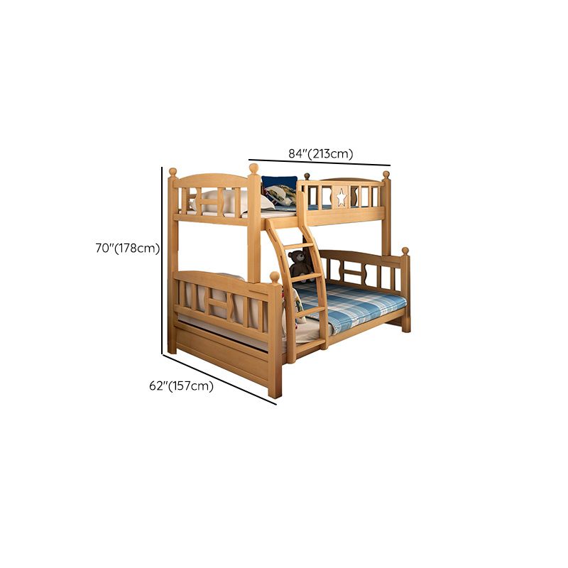 Natural Beech Bunk Bed Modern Bedroom Bunk Bed with Footboard