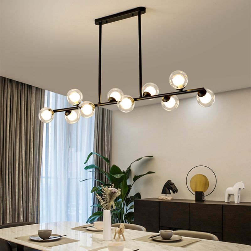 Contemporary Island Light Sphere Glass Island Chandelier Lights for Kitchen