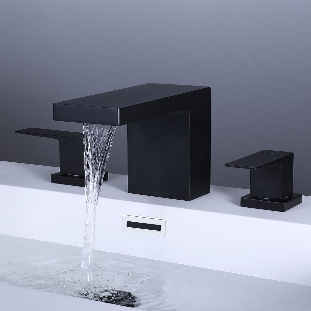 Modern Bathroom Faucet Rod Two-handle Waterfall Bathtub Faucet