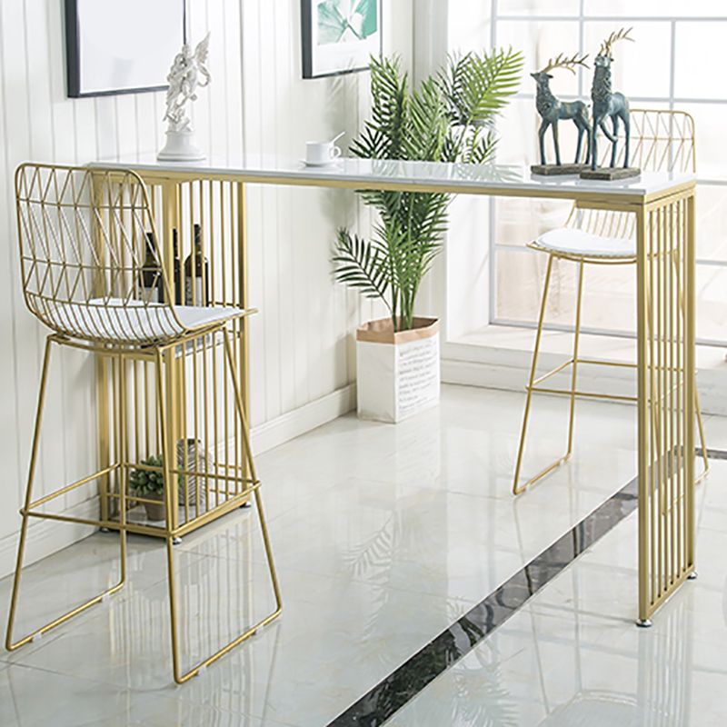 Glam Pub Height Dining Table Double Pedestal Counter Wine Table