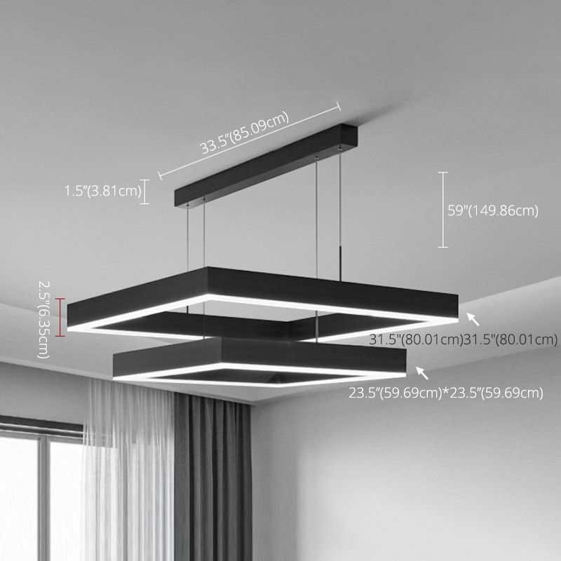 Multi-Tier Pendant Light Fixture Modern Minimalist Style Aluminum Pendant Lights
