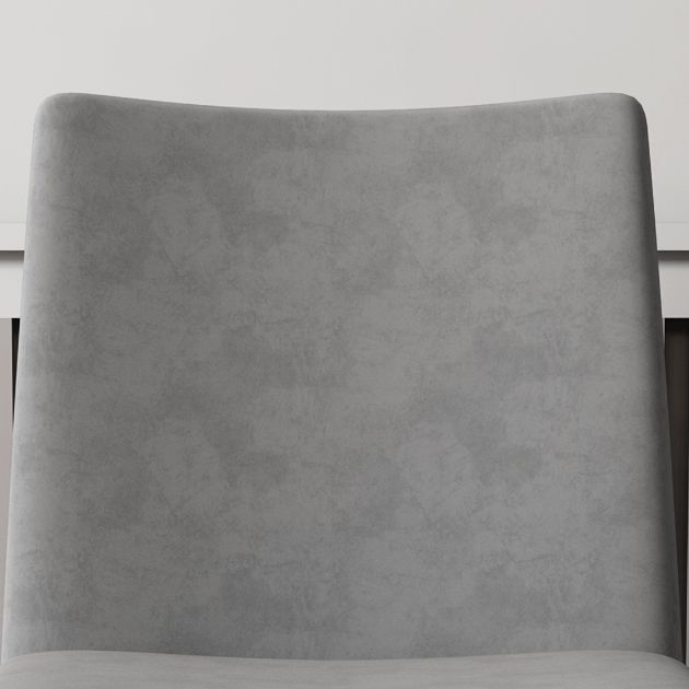 Silla de comedor gris tapizada moderna con respaldo sólido de la silla lateral de la tienda de manicura