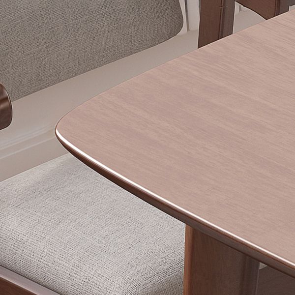Mesa de comedor de madera sólida de estilo de goma moderno Mesa rectangular con 4 patas para comedor