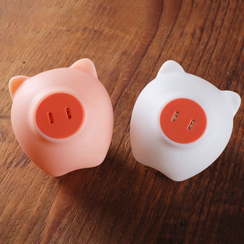 Lampada da plug per mini plug -plugnetta rosa/bianca Lampada di plastica Luce a parete a LED di plastica con porta di ricarica USB