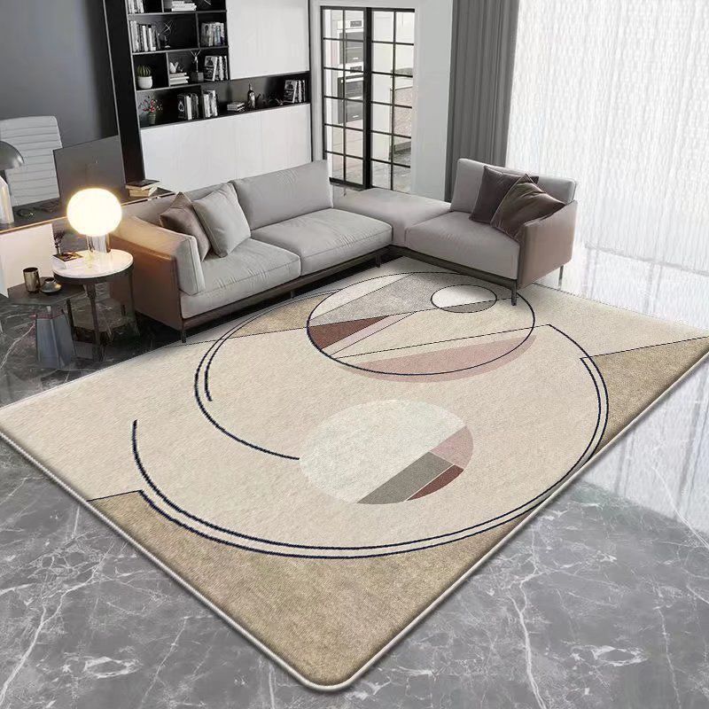 Gray Irregular Striped Rug Polyester Modern Rug Washable Rug for Living Room
