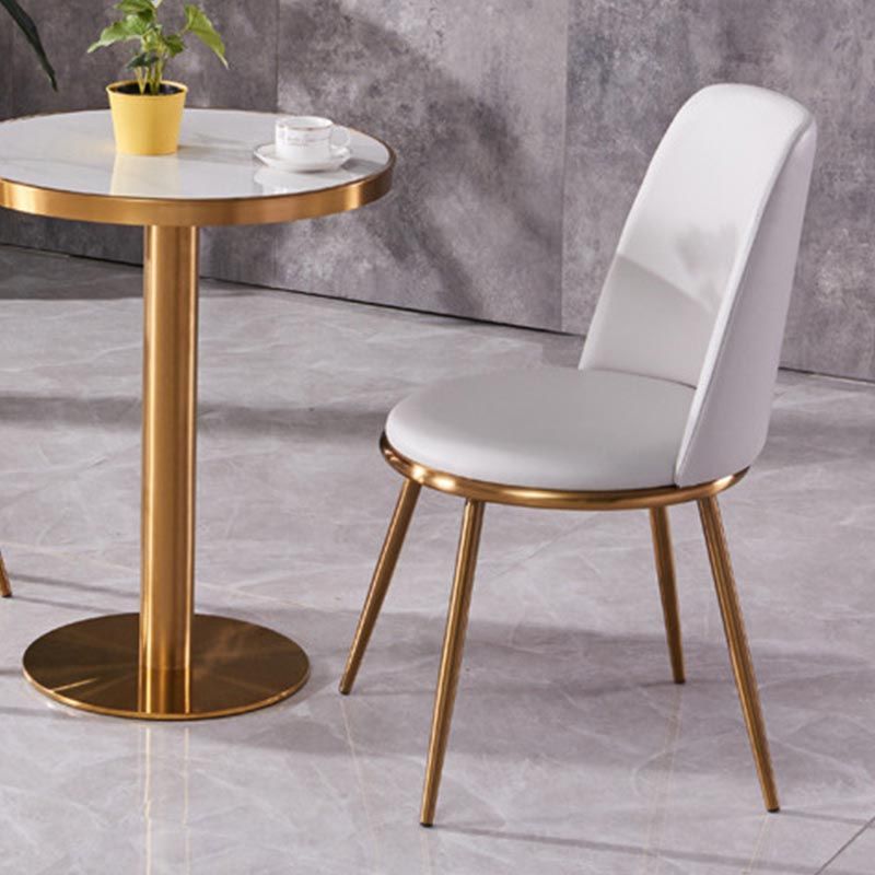 Glam Dining Set Stone 1/3/4 Pieces Dining Round Furniture for Home