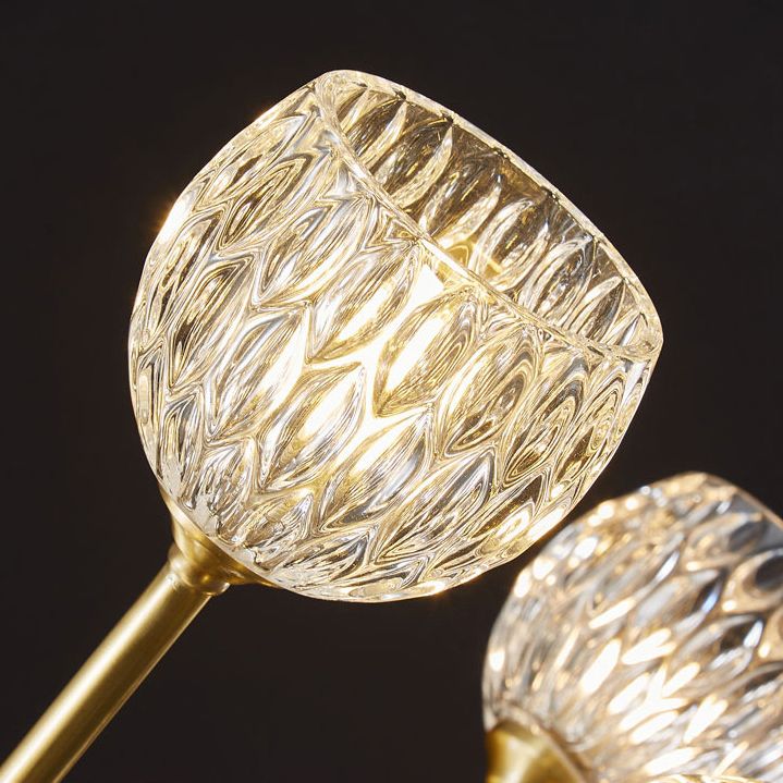 Alcance completo de la iluminación de cristal de cobre Candelera molecular de estilo moderno para sala de estar
