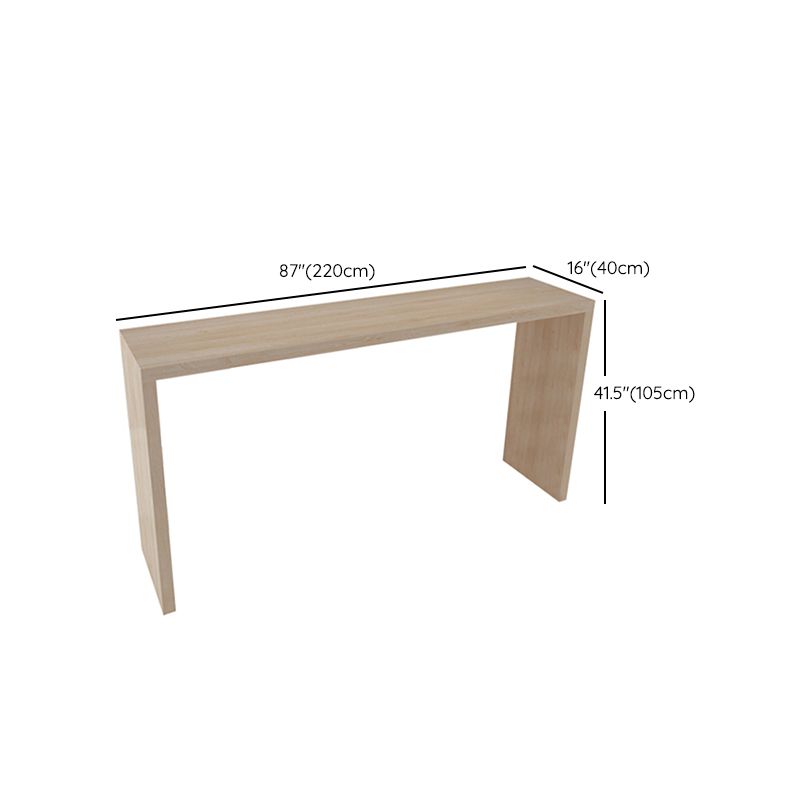 Modern Rectangle Bar Table Set 1/7 Pcs Solid Wood Bar Table and Backless Stools