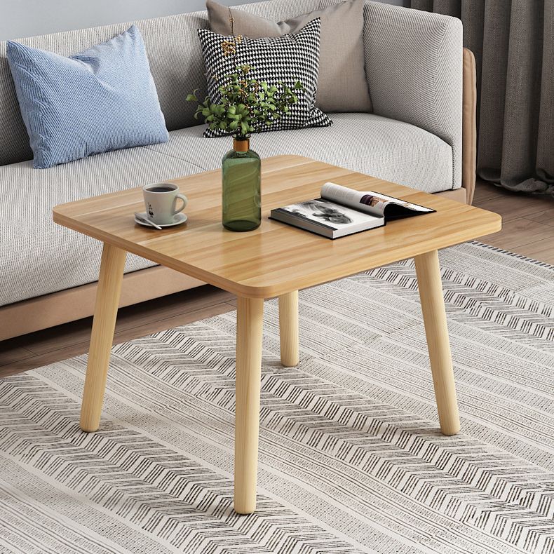 Contemporary Square End Table 4 Legs Solid Wood Side Table, 16.5" Tall