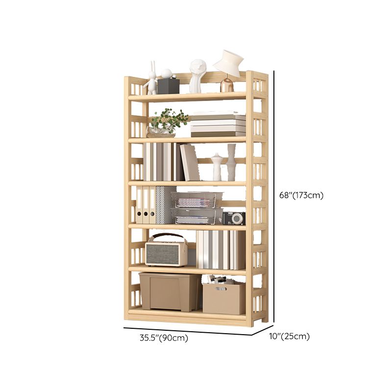 Pine Natural Chest Contemporary Rectangle Accent Chest with Shelves