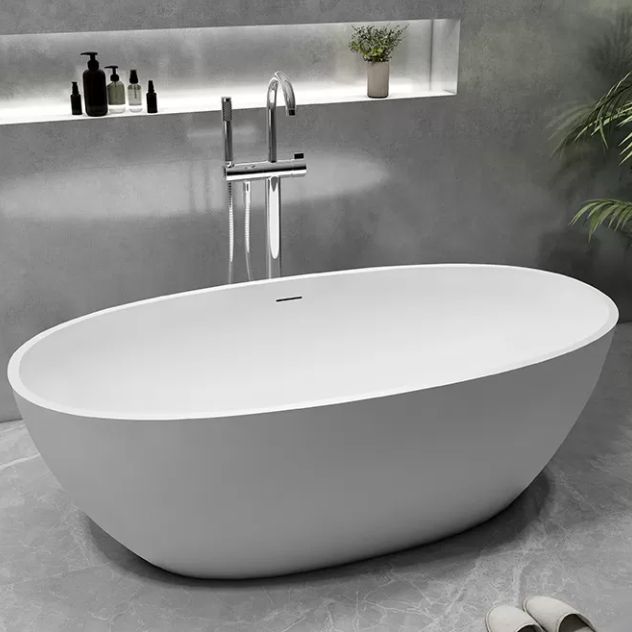 Antique Finish Oval Bathtub Freestanding Soaking Modern Bath Tub