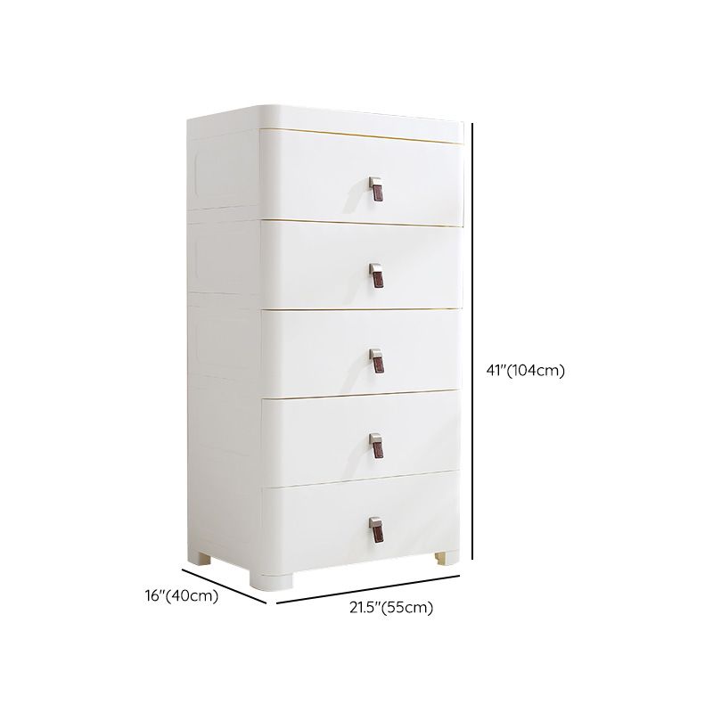 White Plastic Storage Cabinet for Bathroom Contemporary Cabinet with Drawers