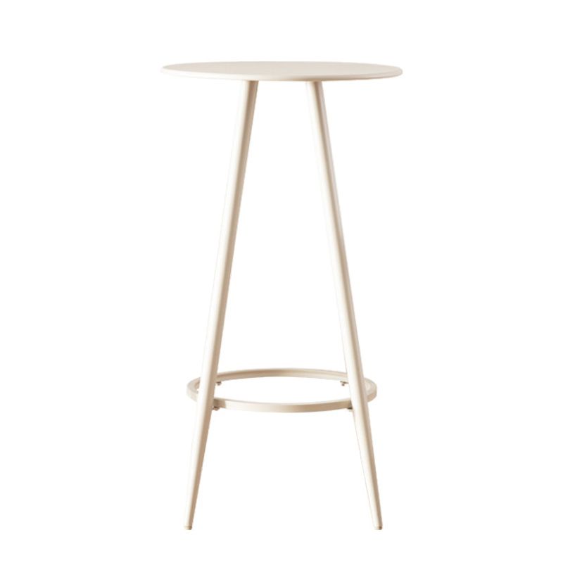 1/2/3 Pieces Industrial Round Bar Table Set Iron Bistro Set with Footrest