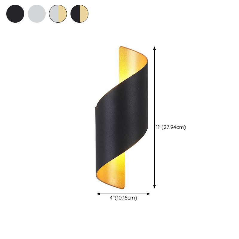 Modern Style Wrapped Shape Wall Sconce Metal 2 Light Sconces for Outdoor