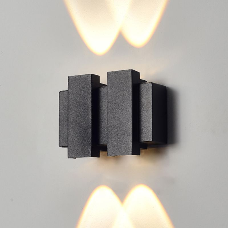 Lámpara de pared LED rectangular negra en moderna luz de pared impermeable de aluminio creativo