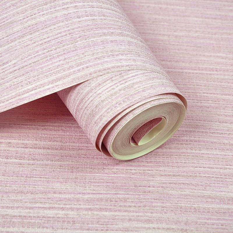 Modern Solid Striped Wallpaper Roll Pastel Color Stain-Proof Wall Art for Dining Room