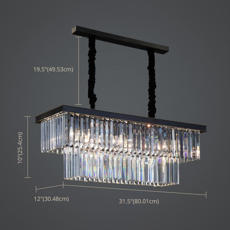 Lampade dell'isola illuminazione isola lineare Luci dell'isola in nero