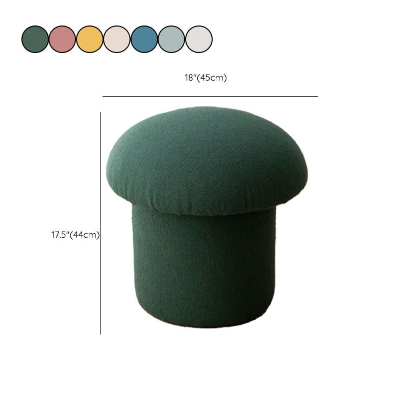Plain Pouf Mushroom Shaped Sherpa Fade Resistant Upholstered Pouf Ottoman