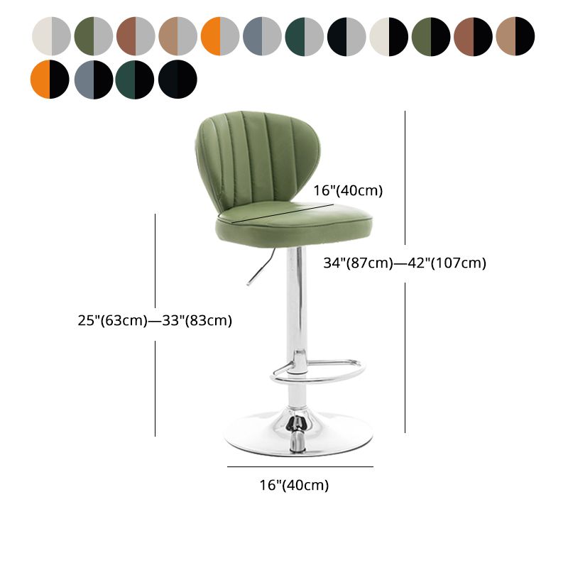 Restaurant Nordic Leather Bar Stool Modern Adjustable Height Stool
