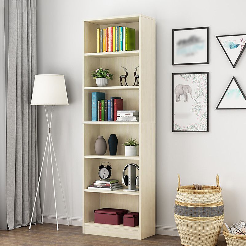 Manufactured Wood Standard Bookshelf Contemporary Closed Back Vertical Bookshelf