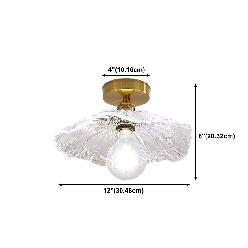 One-Light Vintage Ceiling Light Brass Metal Ceiling Mounted Fixture