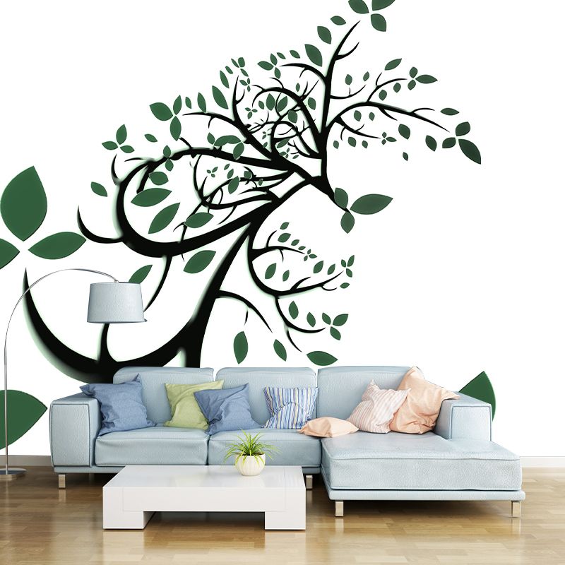 Horizontal Illustration Wall Mural Tropical plants Decorative Eco-friendly for Home Decor