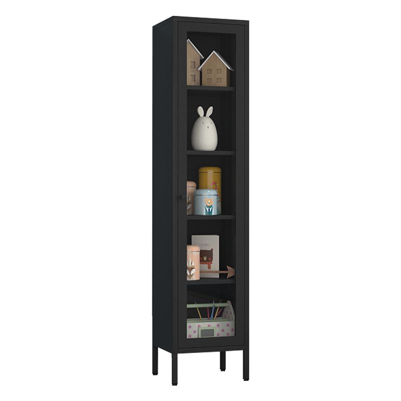 70.87"H Bookshelf Scandinavian Bookcase for Home Office with Door