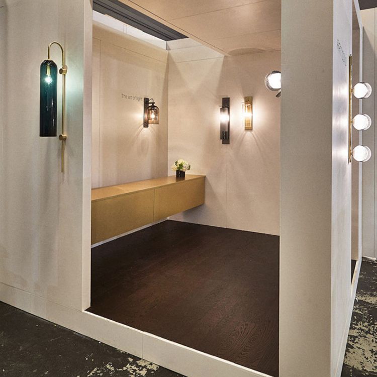 30" H Long Column Shaped Glass Wall Lamp Nordic Style Minimalism Lighting Fixture for Living Room Hallway