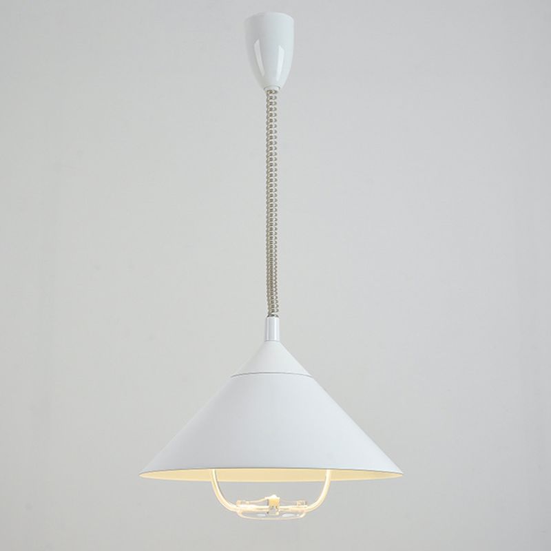Postmoderne conische schaduw hanger aluminium 1 lamp restaurant Drop Lamp met lentekoord en handvat