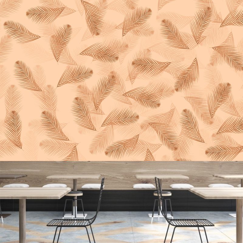 Papier peint mural botanique naturel tropical, couleur douce, décoration murale décorative en feuille de palmier