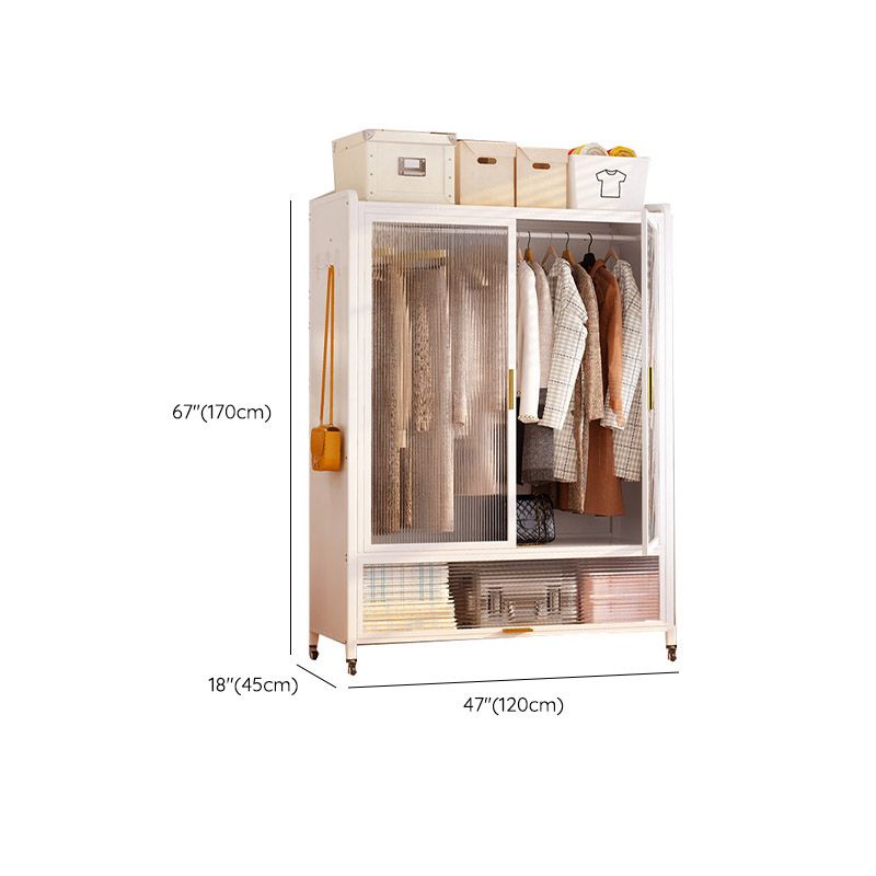 Glass Combination Armoire Modern Style Wardrobe Cabinet for Home