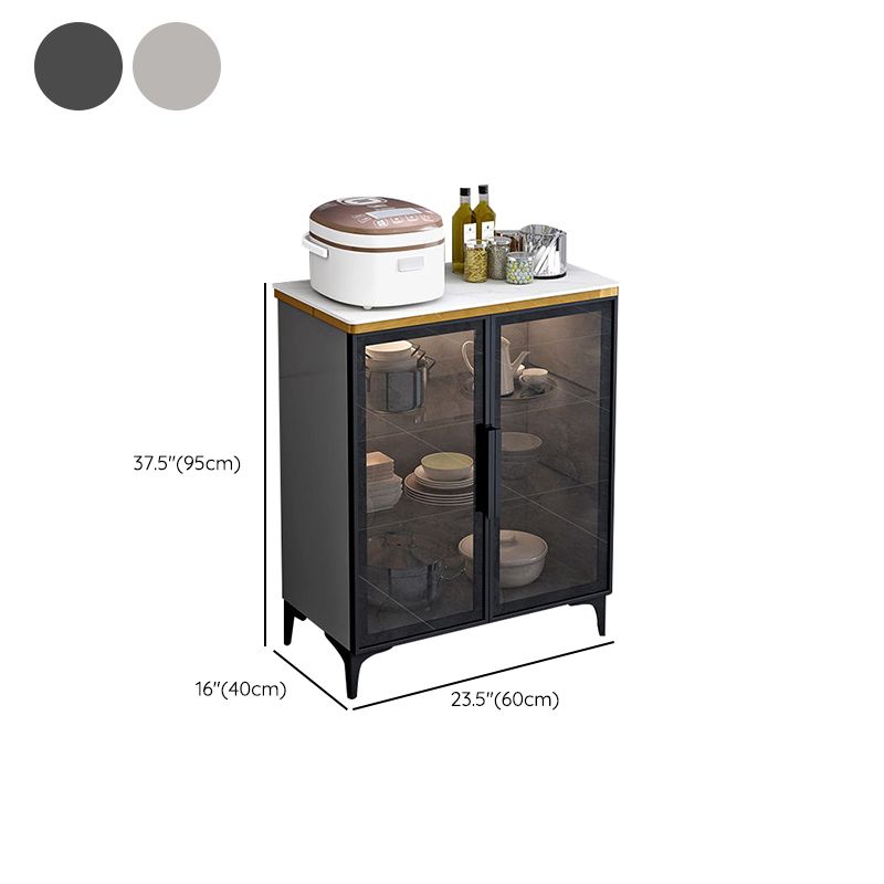 Modern Style Glass Doors Wood Sideboard Cabinet with Cabinets