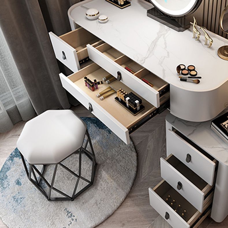 Glass/Stone Make-up Vanity Modern Vanity Dressing Table with Storage Drawers
