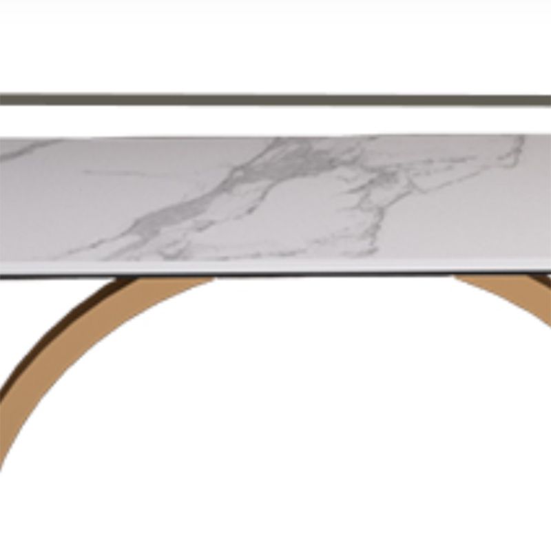 Glam Rectangle Console Sofa Table with Iron Bracket for Hall
