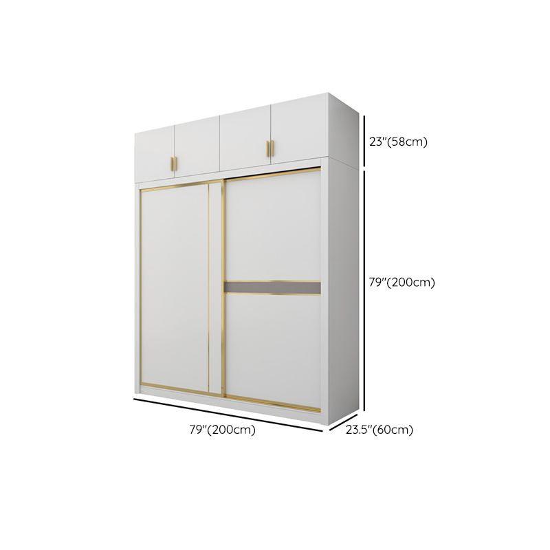 Modern White Wardrobe for Home Manufactured Wood Cabinet with Sliding Doors