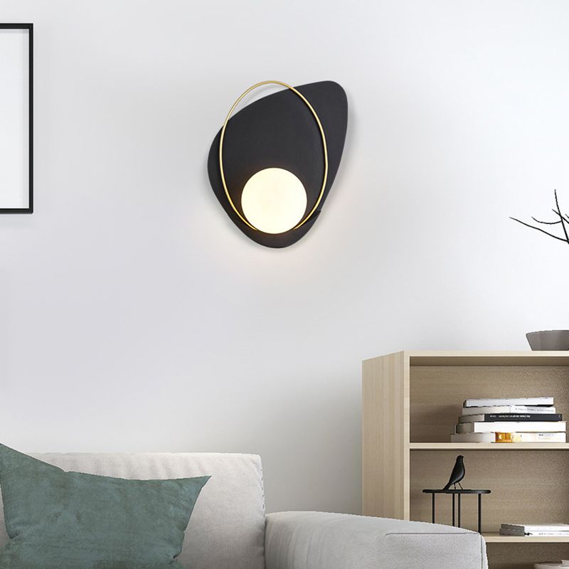 Postmodern Wall Lamp 1-Light Wall Mount Lamp with Glass Shade for Bedroom